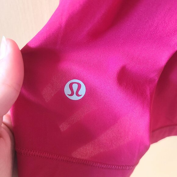 Lululemon Final Count Tie Back Tank Top Ruby Red Mesh V-Neck Cami - Picture 7 of 8